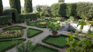 The gardens at the Certosa di Pontignano near Siena, Tuscany.
