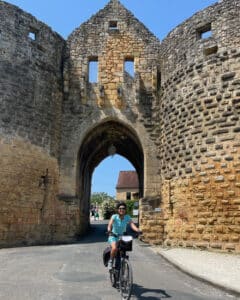 Leaving Domme, Dordogne Bike Tour 