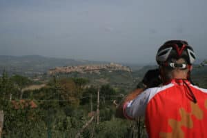 Bill Moser looking at Orvieto, Umbria Bike Tour